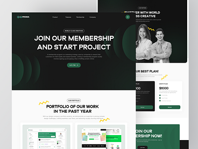Proma - Creative Agency Landing Page 🔥 agency agency branding agency landing pag creative creative company studio agency creative direction creative portfolio design design agency design studio digital agency landing page portfolio startup ui ui design web design website website design