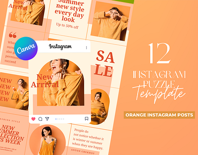 Orange Instagram Puzzle app branding design graphic design illustration logo typography ui ux vector