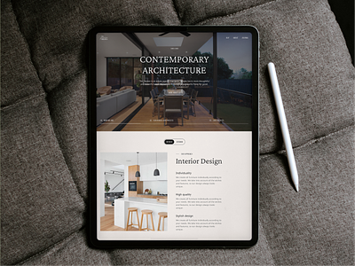 Website design for an architectural company architect architecture branding exterior design homepage interior design landing typography web website