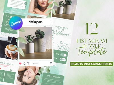Plants Instagram Puzzle app branding design graphic design illustration logo typography ui ux vector