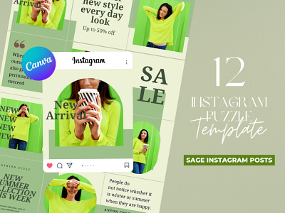 Sage Instagram Puzzle app branding design graphic design illustration logo typography ui ux vector