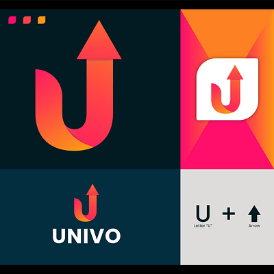 UNIVO modern logo design app art brandidenty branding design flat graphic design icon illustration illustrator logo logo design logocnocept minimal monogram typography ui vector web website
