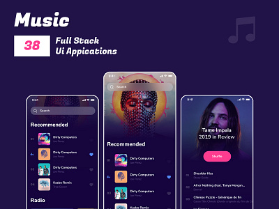 Music - dark app app ui design branding design graphic design illustration minimal music app