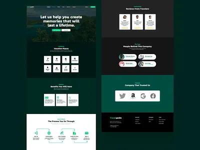 Travelpedia - Travel Agent for Vacation agent cheap design elegant green minimalistic places simple template travel travel agent ui ui design vacation view web design website website design