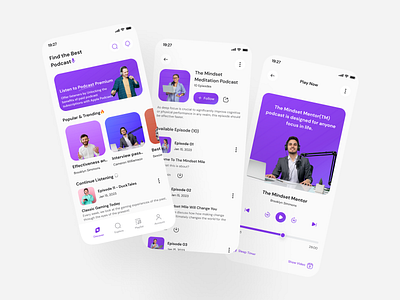 INDOCAST - Podcast Mobile App UI Kit app design design design app podcast ui ui ux uidesign uiux