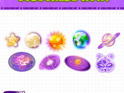 Cosmos twitch Badges cosmos design discord emotes facebook emotes galaxy hachiko hachiko art illustration logo loyalty badges space sub badges sub emotes twitch emotes youtube emotes