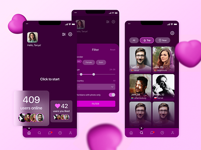VideoChat App app design figma mobile mobiledesign ui ux
