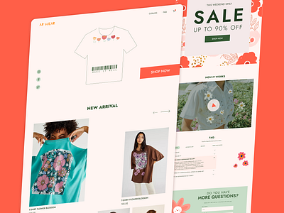 Landing Page for AR WEAR clothes clothing desktop figma landing landingpage ui ux uxui webdesign