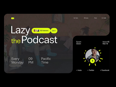 Podcast promo page animation branding graphic design motion graphics podcast ui web design