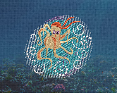 Funny octopus pirate - Machine embroidery design child decor embroidery embroidery design embroidery digitizer embroidery digitizing embroidery digitizing company kraft sea
