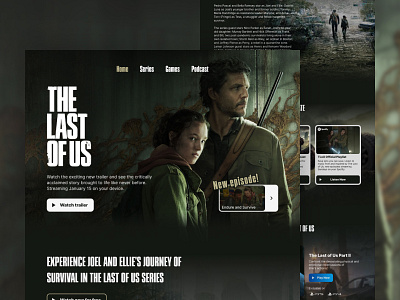 redesign The Last of Us Official Website by HBO ellie games hbo hbo max infected joel landing page last of us naughtydog playstation survival the last of us thelastofus ui website zombie