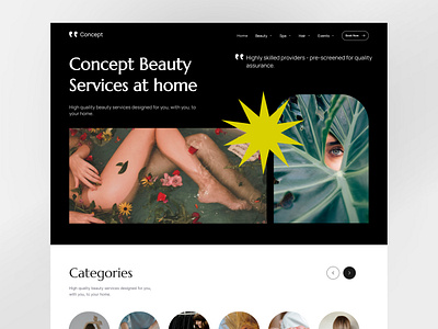 Beauty Services beauty branding design figma graphic design header illustration modern website spa ui ux