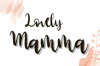 Lovely Mamma font graphic design handwritten illustration letter