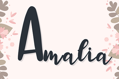 Amalia branding font handwritten illustration letter