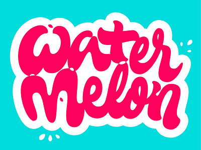 Watermelon branding clean graphic design hand lettering identity lettering logo logotype melon script script logo simple splash sticker type typography water watermelon