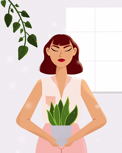 Plant mom character illustration design illustration