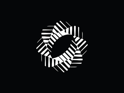 Twirl circle gradient lines logo negative space