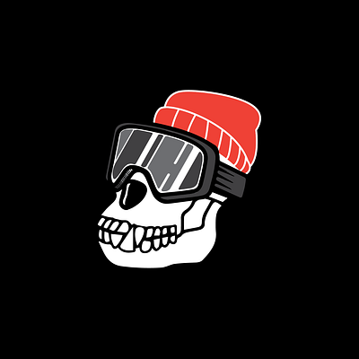 Ski Sull Illustration design freelance designer graphic design illustration red hat skull skull wearing a beanie ui ux vector