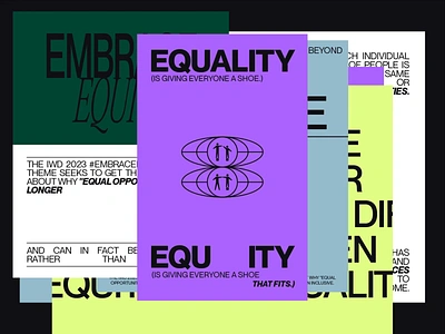 Equality vs Equity color design equality equity graphic design iwd2023 layout poster socialmedia typography