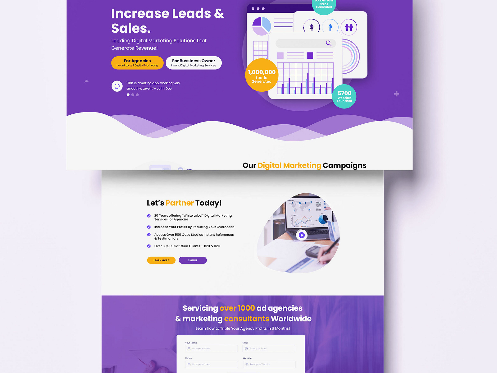 Digital Marketing Landing Page by Munish on Dribbble