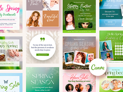 Hello Spring Flyer Canva Instagram Templates beauty business beauty instagram beauty salon flyer canva flyer canva template cosmetology flyer creative market dentistry template easter flyer template easter template etsy shop flyer design flyer template hairdresser flyer happy easter flyer instagram post design instagram post template instant download spring flyer spring season flyer