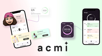 acmi | skincare tracking app app apple watch branding healthcare ios logo mobile design skin skincare ui ux watch