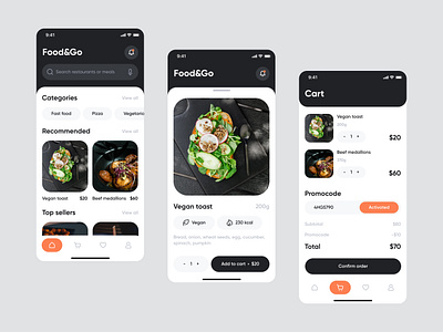 Food&Go - Food Delivery App app app design delivery design food food delivery interaction interface mobile app ui ux