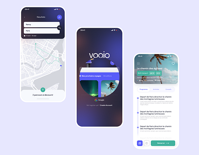 Voojo animation app blue branding design ecology figma green mobile travel ui ux