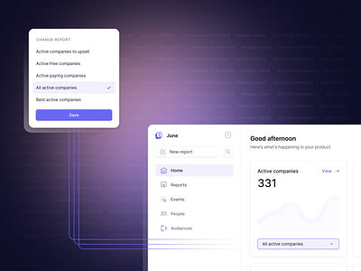 Editable Home 🛠🛖 blur card chart dashboard data design dropdown edit flexible gradient graph home ios metric modal nav product report ui ux