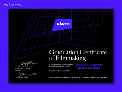 Certificate & gift card design branding certificate corporate style design digital filmmaking freelance gift card graphic design identity illustration lines logo vector