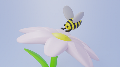 Cute Bee 3d animation blender design