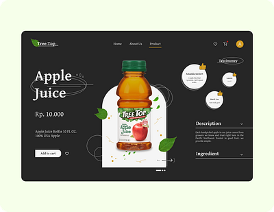 [Home Page Website UI] Tree Top Apple Juice Website design ui website