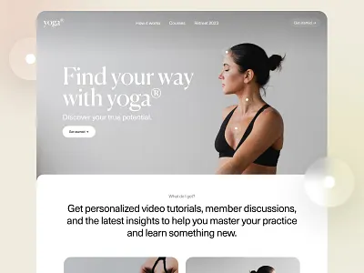 Yoga® Landing Page | HealthTech ai calm design agency dubai digital agency dubai elegant healing health tech hero home page landing page landing website meditation minimal minimalism organic typography ui web wellness yoga