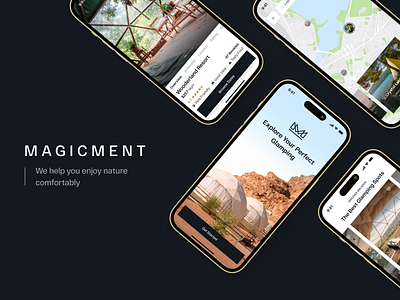 Glamping Booking app booking camping design figma glamping map mobile app mobile design nature product design travel ui uх