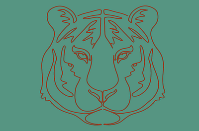 Stylish line art graphic/Tiger animal design graphic design illustration line art minimal pattern style stylish vector zoo