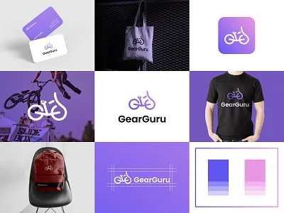 GearGuru Logo Branding Design brand guidelines brand identity branding bycycle creative logo g letter logo gradient logo graphic design high tech innovative logo design logo identity logo mark minimalism modern performance simplicity speed symbol unused logo