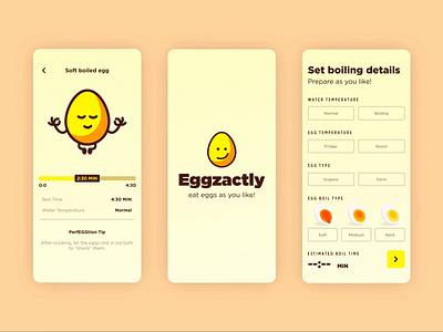 Egg Cooking Application app appllication branding cooking egg figma graphic design illustration ui user experience user interface ux