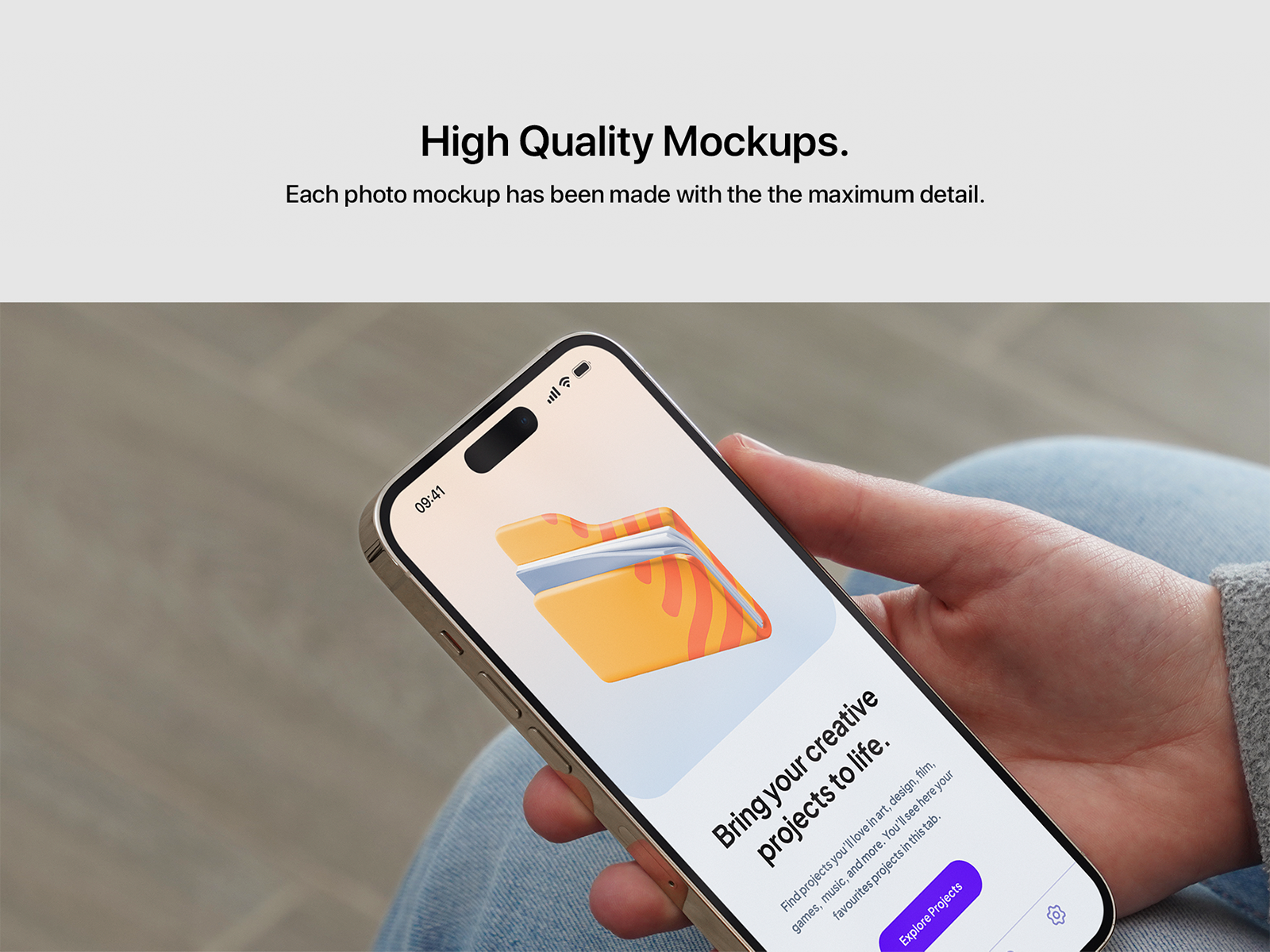 22 iphone 14 pro in hand mockups