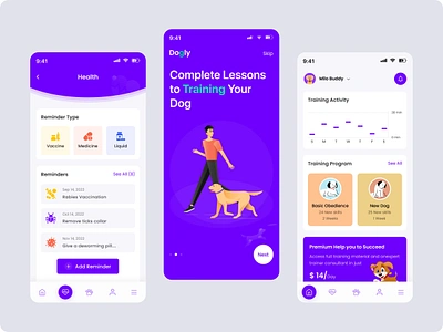 Puppy & Dog Training App app design clean design dog care dog store dog training app dog training nobile app mobile app mobile app design pet app pet care pet store pet training app pet training mobile app puppy care app puppy store app puppy traing app training training app ui design uiux design