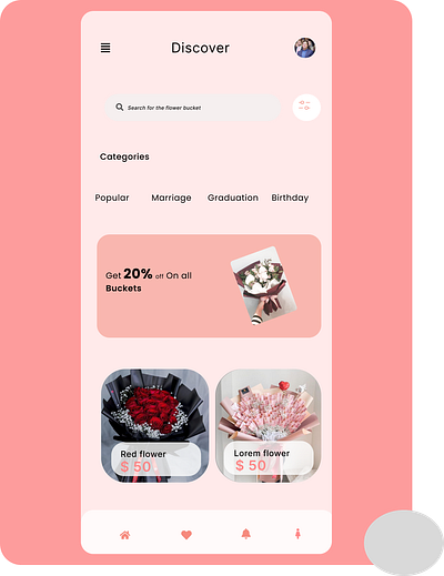 Flower Bucket App Design