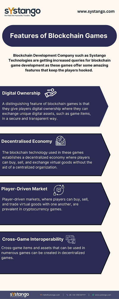 Features of Blockchain Games | Systango blockchain developer for hire