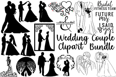 Wedding Couple Clipart abstract marriage couple clipart family clipart modern clipart wedding couple wedding gift wedding invitations wedding portrait