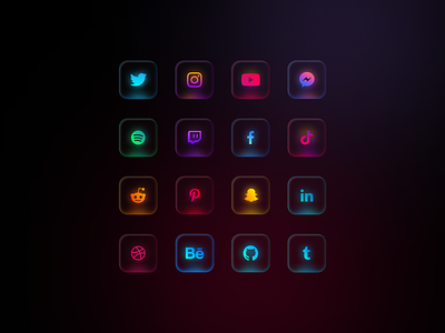 Social media Icons | Glass Effect (free) figma glass effect glass icon icon design icon pack iconography icons iconset illustration ui ui kit vector icons