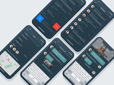 Mobile Chat UI Dark Theme app chat ui design iphone app design mobile chat mobile chat ui mobile chat ui dark theme ui ui design