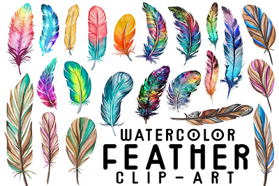 Watercolor Digital Feather Clipart bird clipart feathers feather feather clipart feathers tribal feathers vintage watercolor watercolor feathers wedding clipart