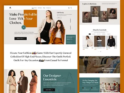 👒E-Commerce Fashion Clothing Store Landing Page🛍️ branding clean website clothing design e commerce fashion landing page minimal shopify uiux vintage web web design website woocommerce