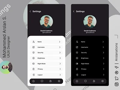 Settings | Profile Settings | More app design app designer appdesign dailyui design designer hire more professional uxui profile settings settings ui ux uxui web design web designer