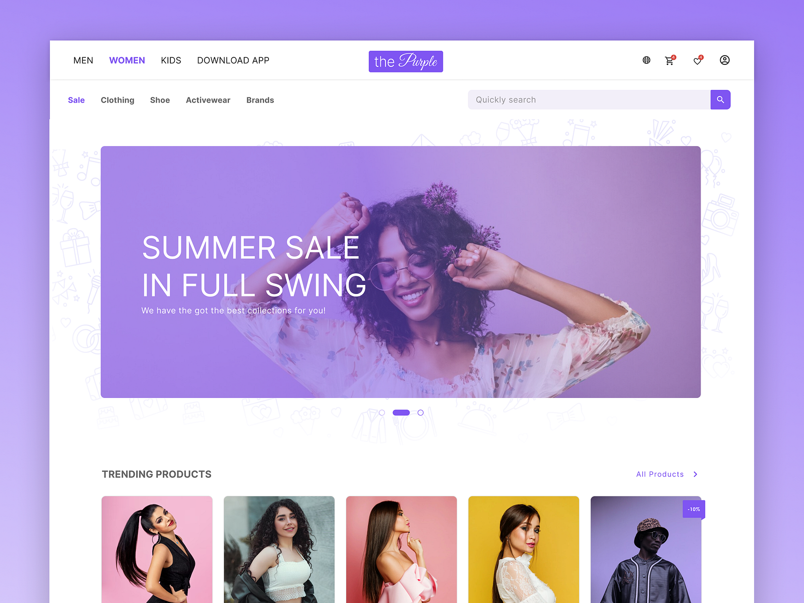 E-Commerce website landing design by Sonam Dema on Dribbble