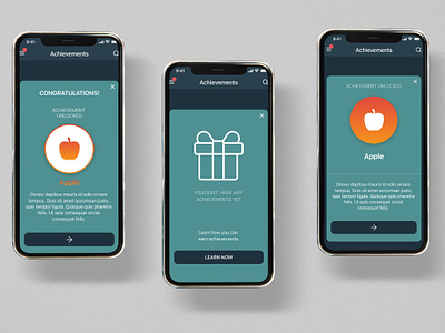 Achievements App achievement app app design iphone app design ui ui design ui kit ui kit for achievements app