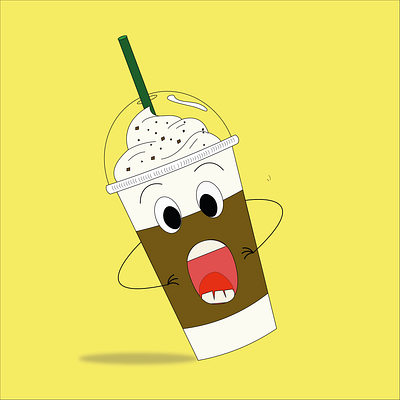 Shocked Frappe branding design graphic design illustration logo typography vector